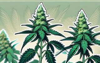 A cannabis plant with a focus on the milky trichomes