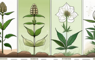 A timeline showing the stages of development of a hemp flower