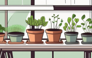 An indoor gardening setup with automatic watering system