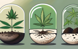 Various stages of cannabis seeds germinating