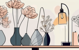 Various stylish lamps adorned with blooming flowers