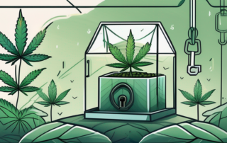 A cannabis plant in a serene environment