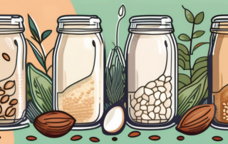 Several types of plant-based milk (such as almond