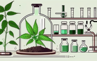 A hemp plant with its components highlighted
