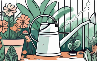 A lush garden with various plants and flowers