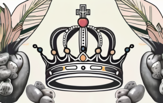 A majestic crown resting on top of a ripe banana