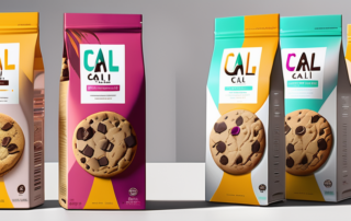 Various cali cookies packs arranged in a top-tier display