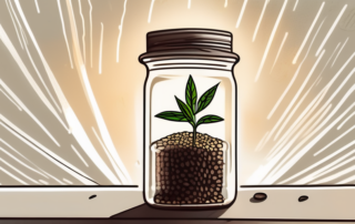 A few hemp seeds beginning to sprout