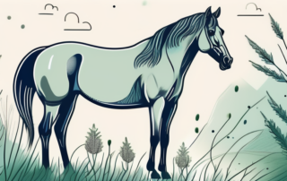 A serene horse grazing in a meadow