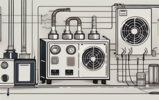 A ventilation system with arrows indicating airflow