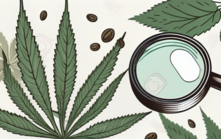 A hemp plant with its leaves and seeds