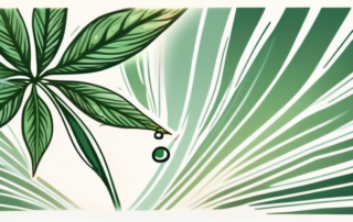 A droplet of hemp oil falling onto a healthy