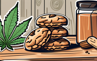 A variety of freshly baked amnesia cookies on a rustic wooden table