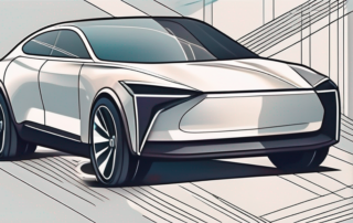 A sleek modern car with an emphasized automatic transmission system