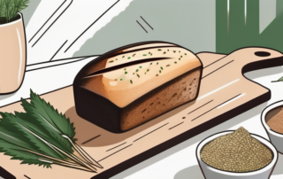 A loaf of hemp bread on a cutting board