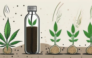 Several hemp seeds sprouting in a moist environment