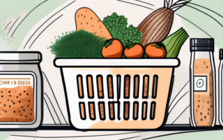 A variety of chia seeds in a shopping basket