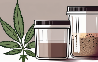 A hemp plant with its seeds highlighted