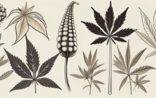 Various types of hemp plants in different stages of growth