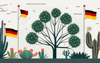 A variety of plants such as a tree