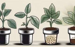 Various stages of an automatic seed growing into a healthy plant