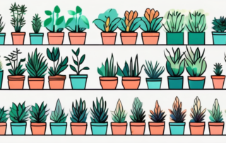 Various plants under different colored lights