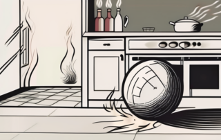 A fire extinguisher ball in action