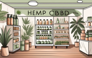 A store filled with various hemp products like cbd oils