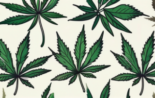 A cbd oil dropper with hemp leaves in the background