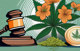A cannabis plant with its flowers in full bloom