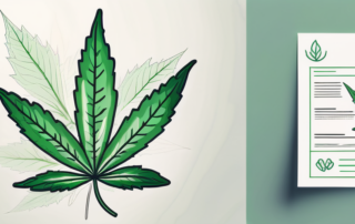 A medical cannabis leaf inside a document