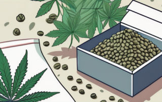Feminized cannabis seeds in a small
