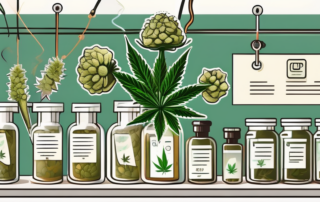 Various strains of cannabis flowers in a medical setting