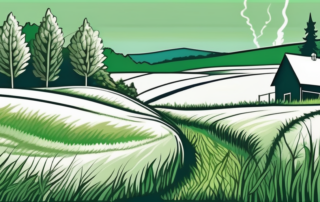 A picturesque bavarian landscape with a discreet corner dedicated to the cultivation of grass