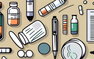 A prescription pad with a pen