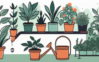 A variety of plants growing in a well-organized garden