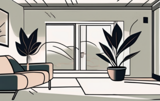 A living room with a smoky haze