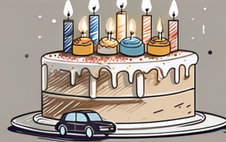 A birthday cake with 16 candles