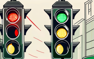 A traffic light glowing with green