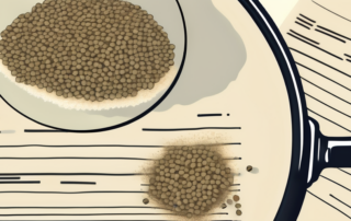 Several hemp seeds scattered on a legal document