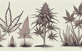 Various types of cannabis plants in different stages of growth