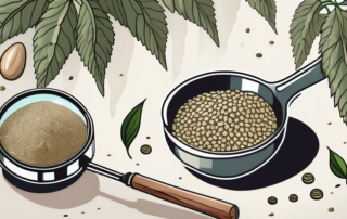 A variety of hemp seeds in a small