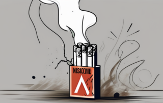 A broken cigarette with smoke wafting out