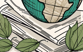 A globe wrapped in hemp leaves