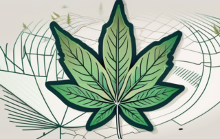 A map of czech republic with a symbolic cannabis leaf hovering over it