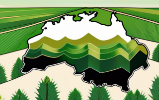 Various types of hemp seeds arranged in the shape of germany's map