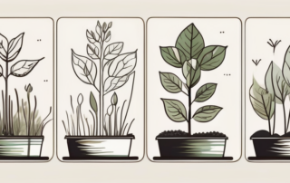 Various plants at different stages of growth