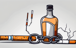 A broken chain with a cigarette