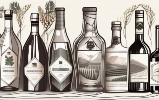 A variety of alcoholic beverages like wine