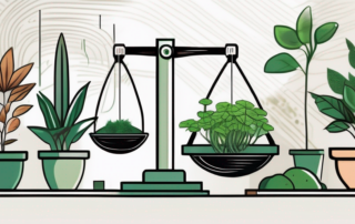 A variety of healthy plants growing in a well-organized home garden